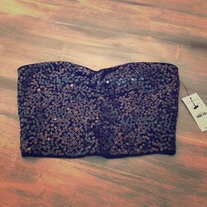 Express Sequin strapless bralette